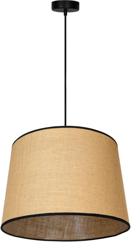 Lampa wisząca Duolla Cone L 1-punktowa czarna / juta