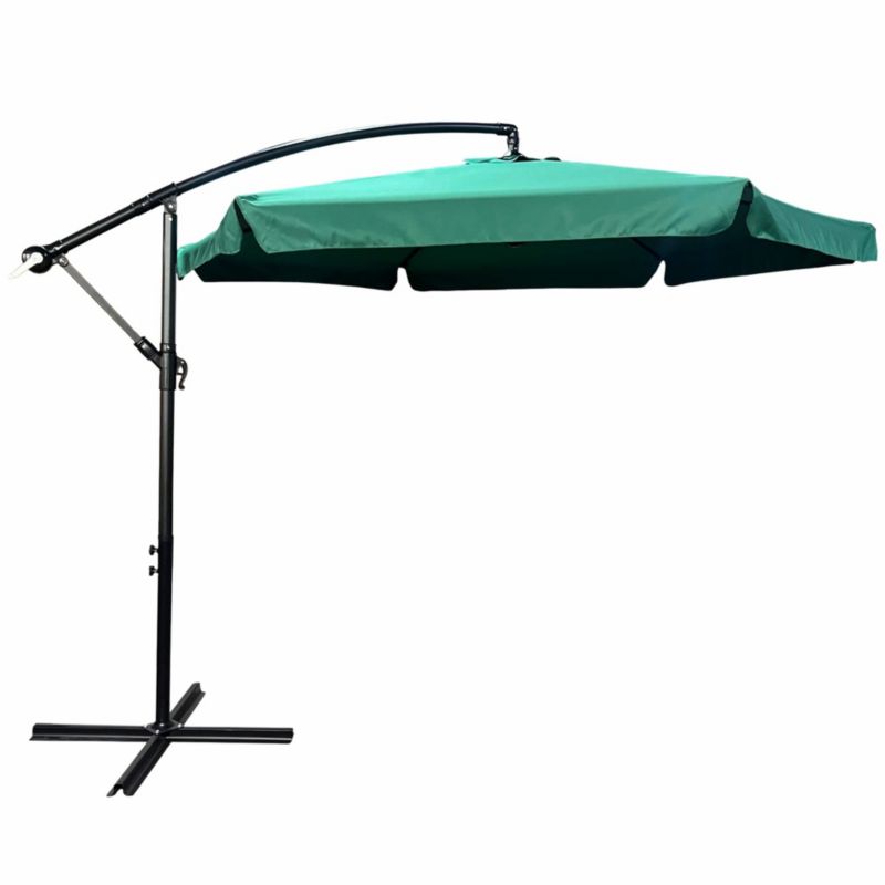 Wodoodporny parasol ogrodowy i tarasowy CYNIA w kolorze ciemnozielonym waga 11,7 kg wymiary 300x300x245 cm 1 szt.