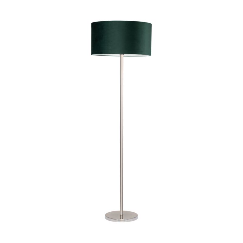 Lampa Podłogowa SPOT Light 1xE27 Max.60W Satyna w Połączeniu z Zieloną Tkaniną, Polski Producent, 1 szt.