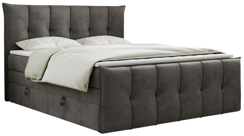 Łóżko kontynentalne MKS Meble PREMIUM 11 KING 200x200 H4 Ciemnoszary welvet 1szt.
