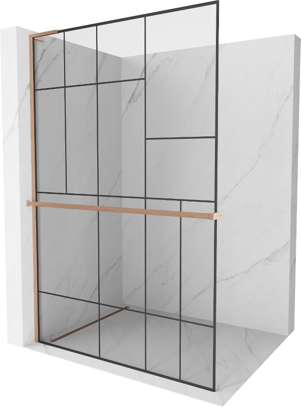 Ścianka prysznicowa Mexen Kioto+ L czarny wzór 90x200 cm 800-090-123-65-781 szt.