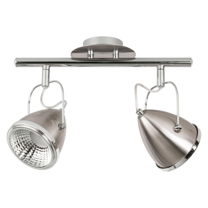 Lampa Sufitowa SPOT Light 2xGU10 LED 6W Satyna i Chrom, Klasyczny Design od Polskiego Producenta, 1 szt.
