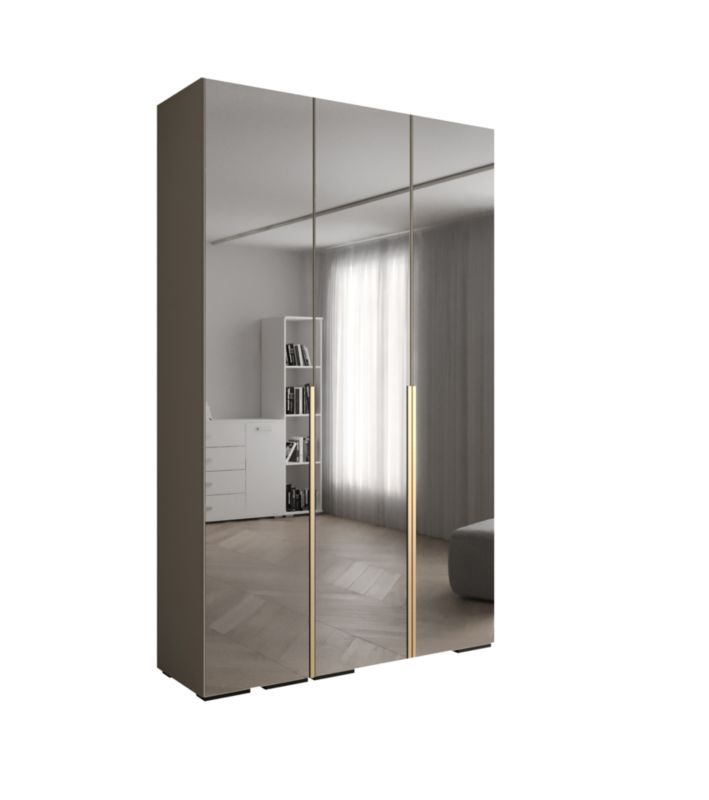 Szafa uchylna Abiks INOVA lustro wz.1 szer.150cm (kaszmir/złoty)