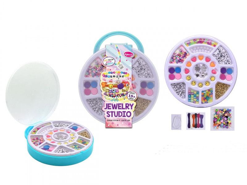 Zestaw koralików do robienia biżuterii DIY w walizce, rozm opak: 22x19 Madej