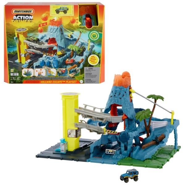Matchbox Mega Bloks Prawdziwe Przygody Wulkan zestaw światła i dźwięki tor HHW21