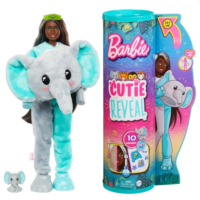 Barbie Cutie Reveal Słonik Seria Dżungla HKP98 (asst. HKP97)