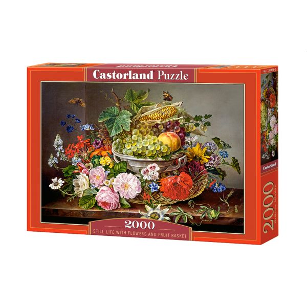 Castorland Puzzle 2000 el. Martwa natura- Koszyk kwiatów i owoców | Still Life with Flowers and Fruit Basket C-200658