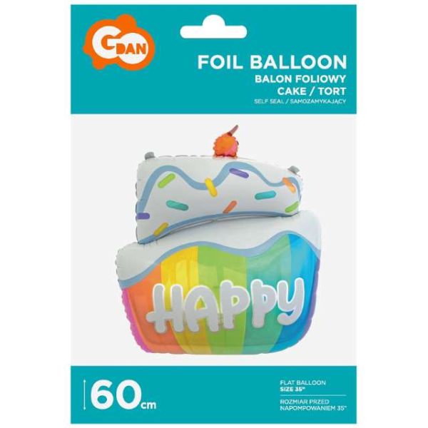 BALON FOLIA TORT HAPPY 60/50CM