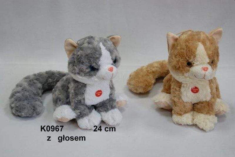 Pluszak Kot z głosem 24cm Siedzący