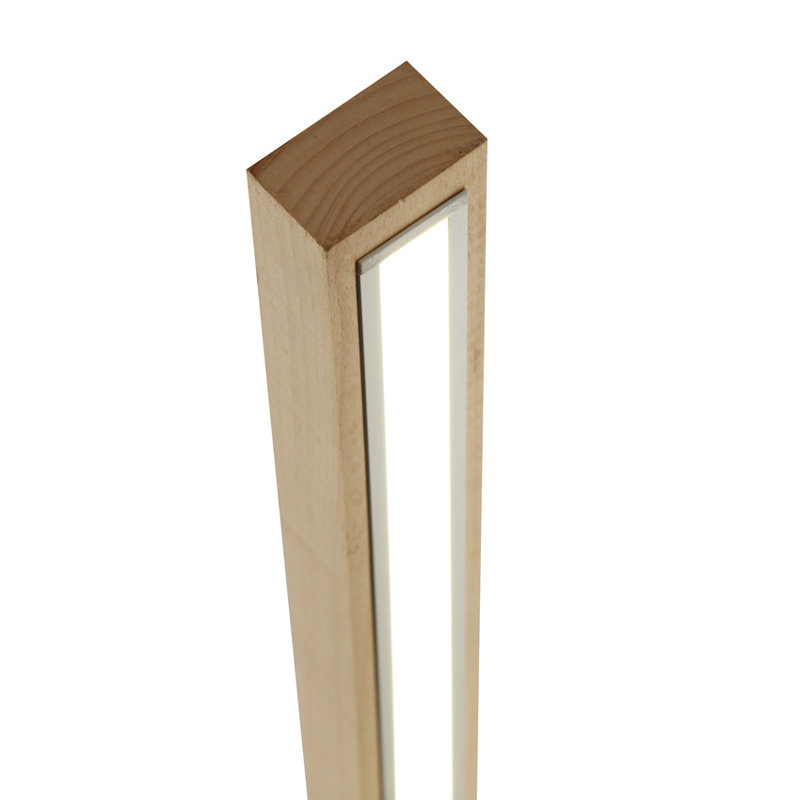 Lampa podłogowa LED stojąca 120cm drewno naturalne