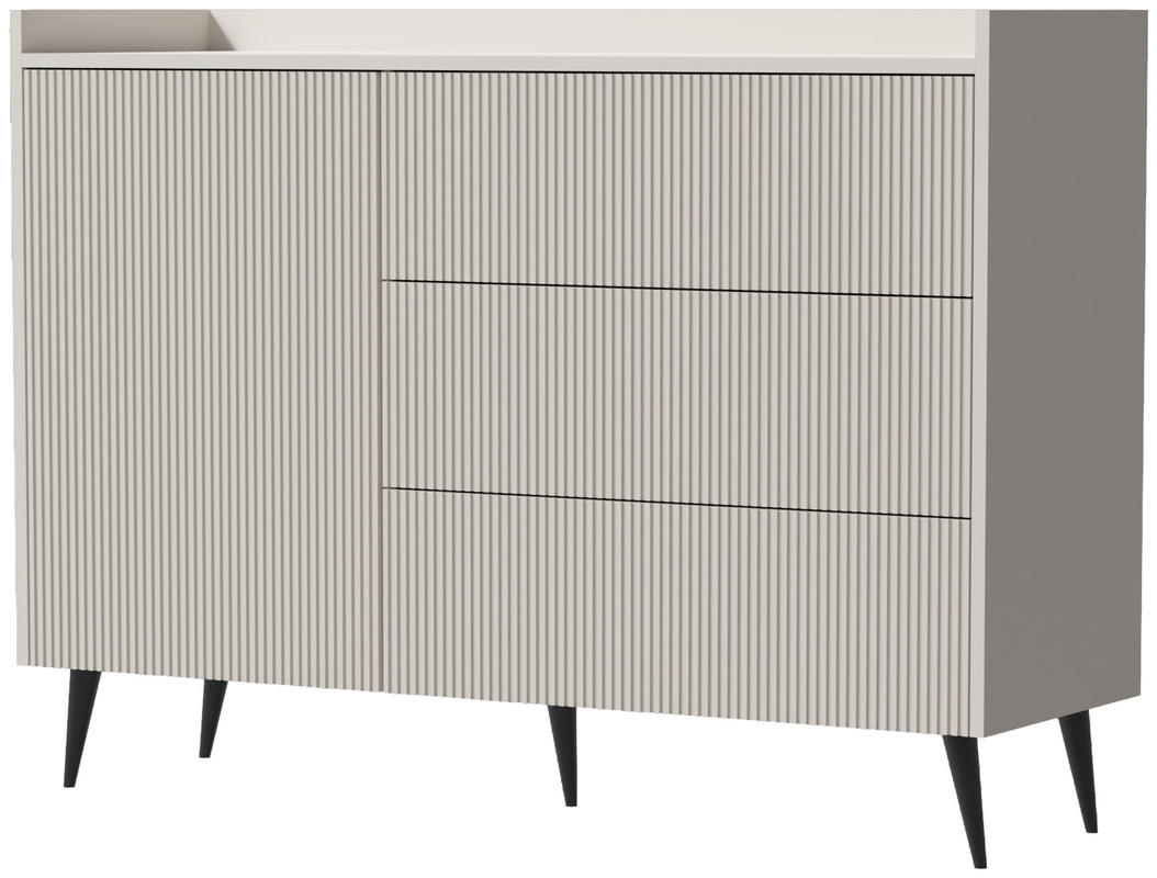 Komoda do salonu na nóżkach nowoczesna 126 cm ASPERO kaszmir
