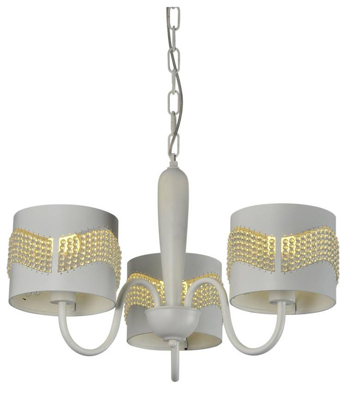 Lampa wisząca biała z koralikami Antonio