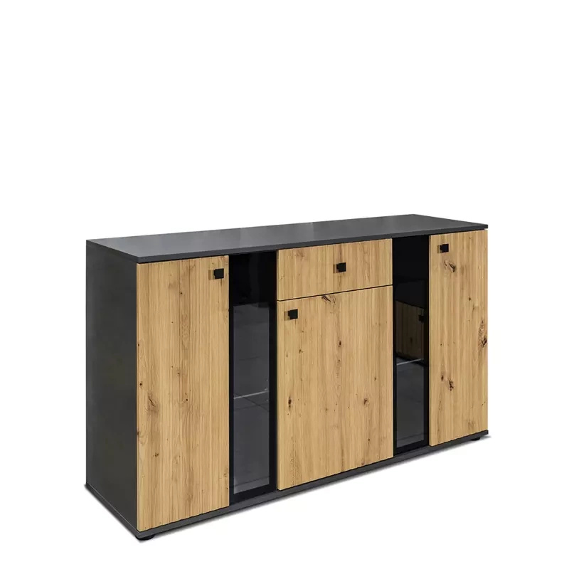 Komoda z witryną do salonu 140 cm LOFT KUBA