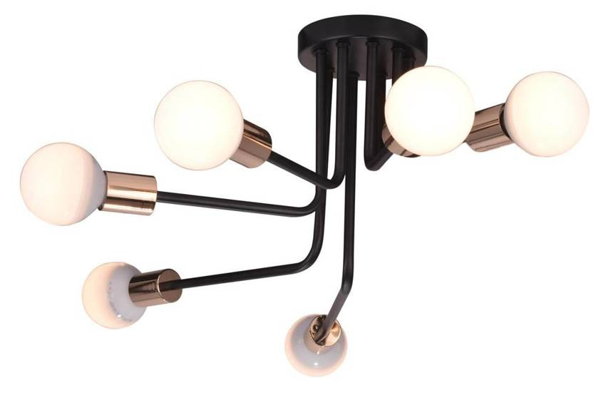 Lampa sufitowa żyrandol stalowy czarno-złoty Spill