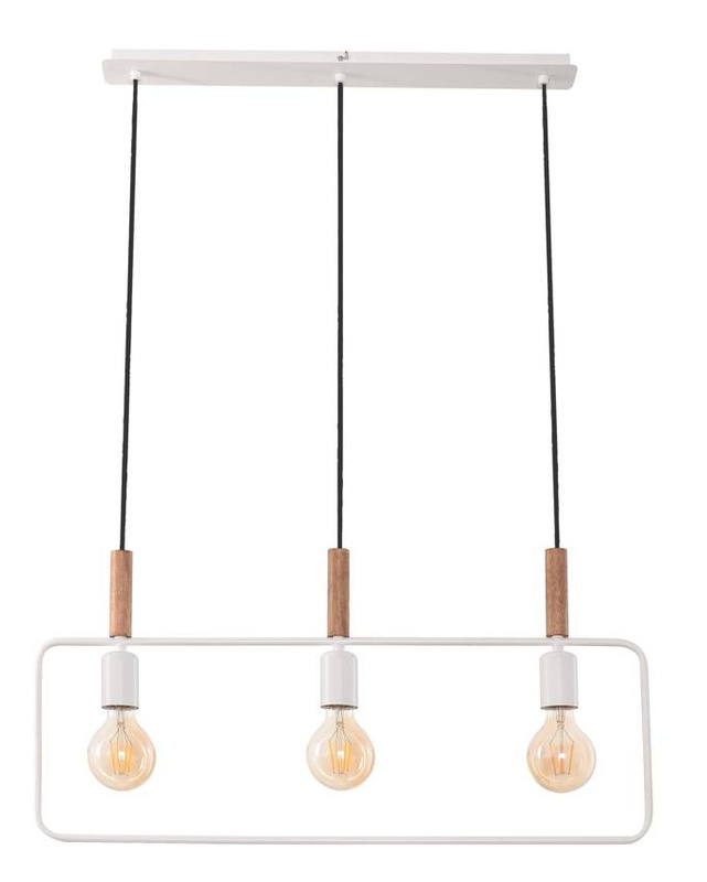 Lampa wisząca biała regulowana wysokość 3x60W E27 Frame