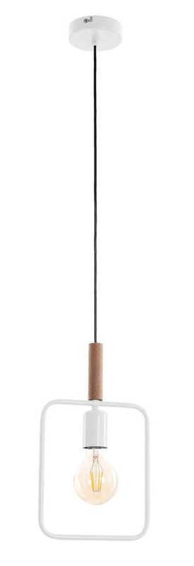 Lampa wisząca biała regulowana wysokość 60W E27 Frame