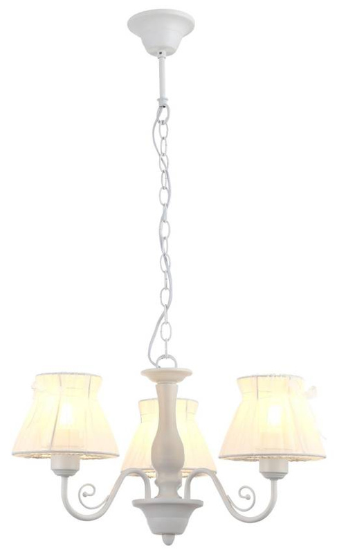 Lampa wisząca biała abażur z organzy 340W E27 Zefir Candellux