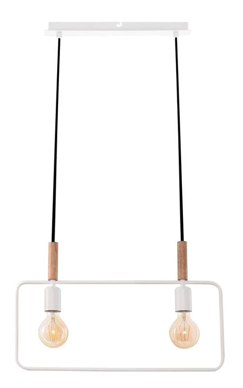 Lampa wisząca biała regulowana wysokość 2x60W E27 Frame