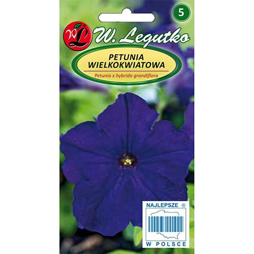 1 szt, Petunia ogrodowa wielkokwiatowa granatowo-niebieska - Nasiona: Ilość w opakowaniu: 0.01 g