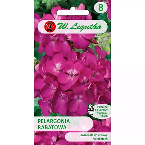 1 szt, Pelargonia (Geranium) rabatowa Gama fioletowa F1 - Nasiona: Ilość w opakowaniu: 0.03 g
