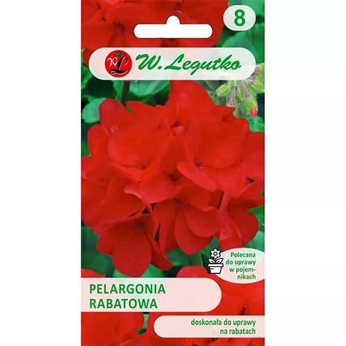 1 szt, Pelargonia (Geranium) rabatowa Gama czerwona F1 - Nasiona: Ilość w opakowaniu: 0.05 g