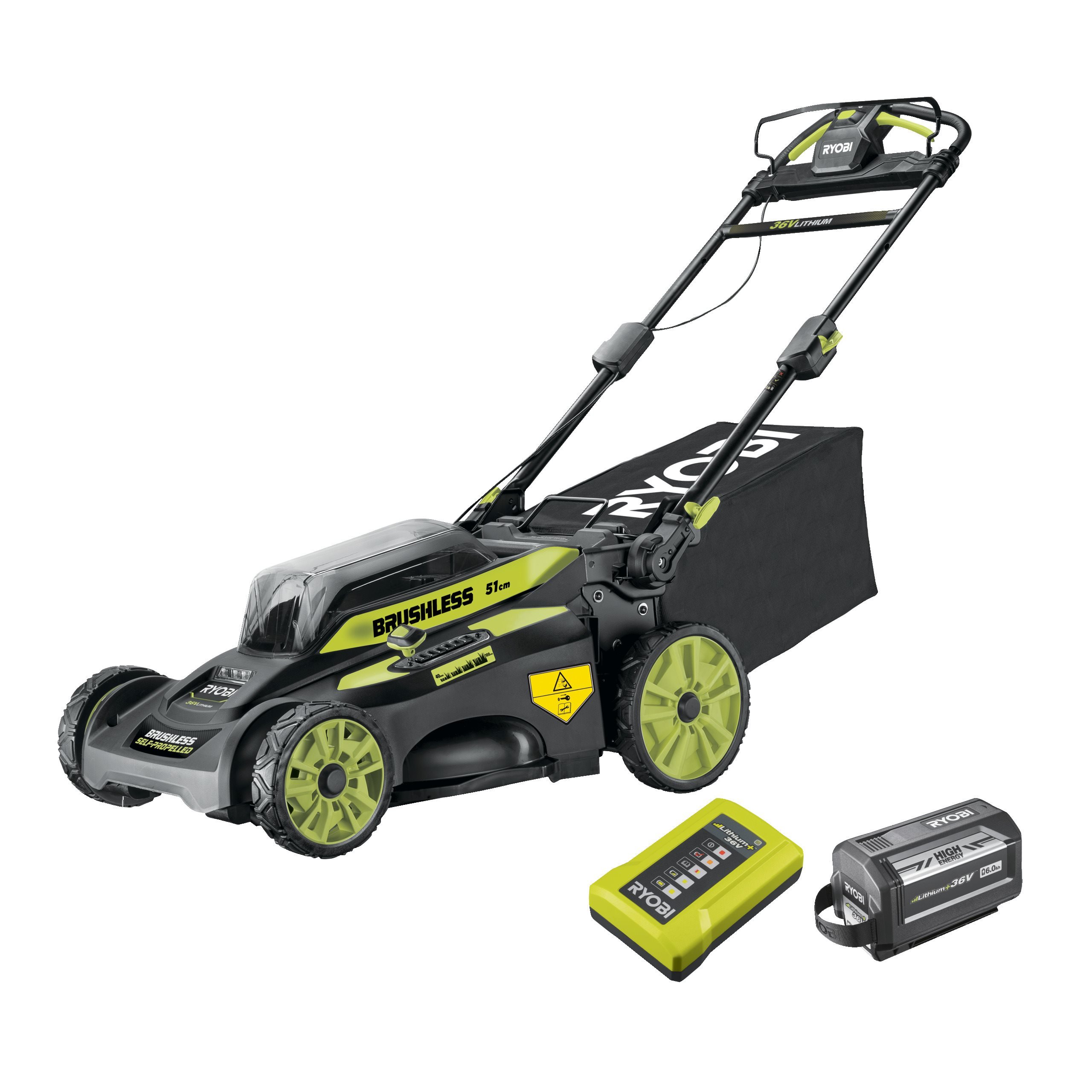 Kosiarka 51cm akumulatorowa bezszczotkowa 36V MAX POWER w zestawie z akumulatorem 6.0Ah i ładowarką