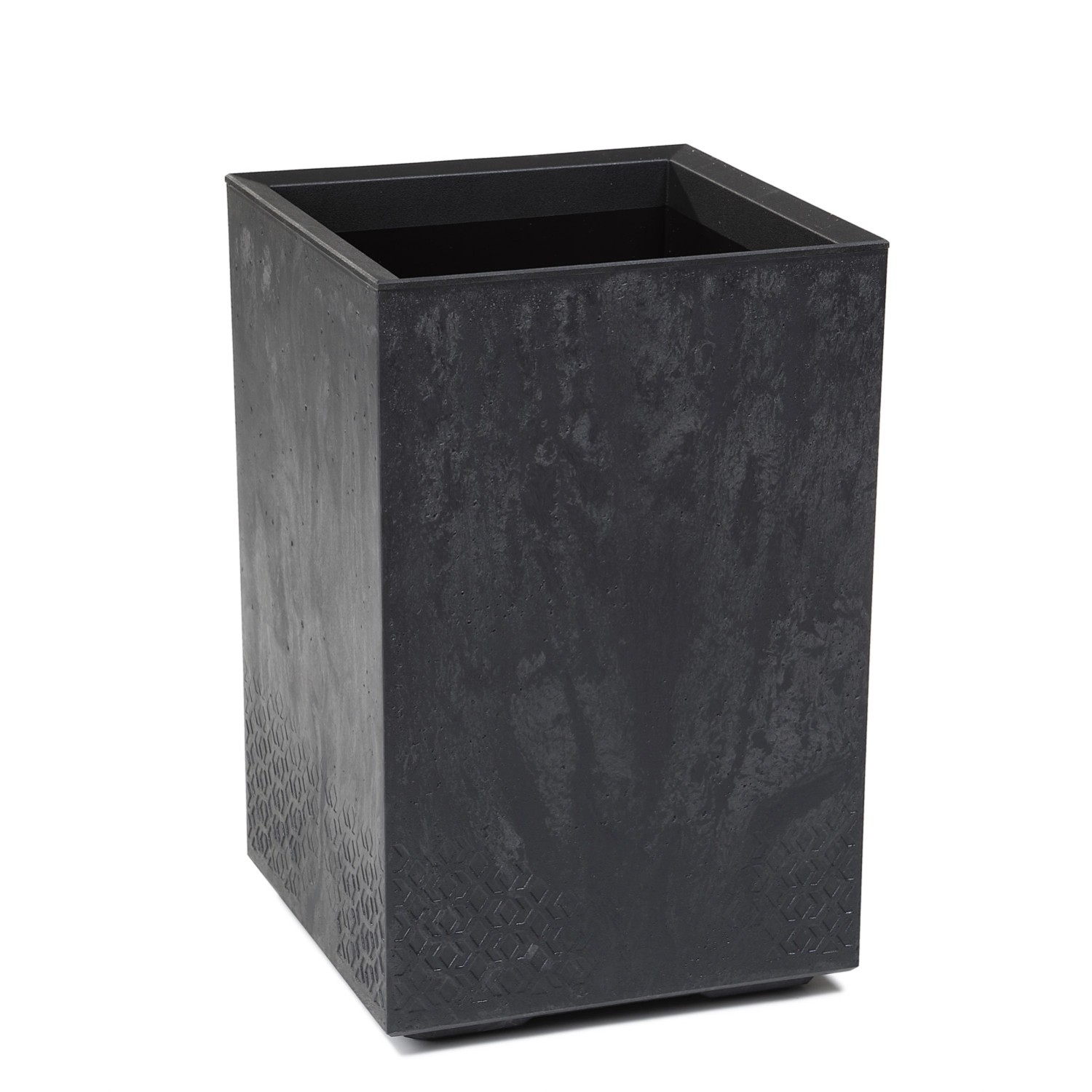 Kwietnik Karo beton czarny recycled wym. 40x40x60 cm