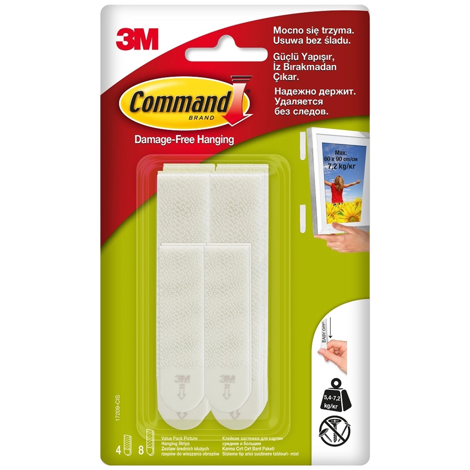 3M Command Rzepy do wieszania obrazów 4 średnie + 8 dużych rzepów