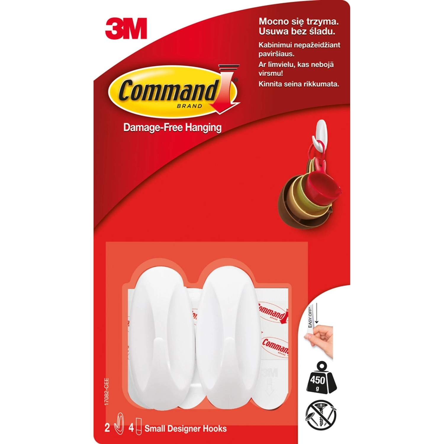 3M Command Designer haczyk wielokrotnego użytku, do 450 g 2 szt.