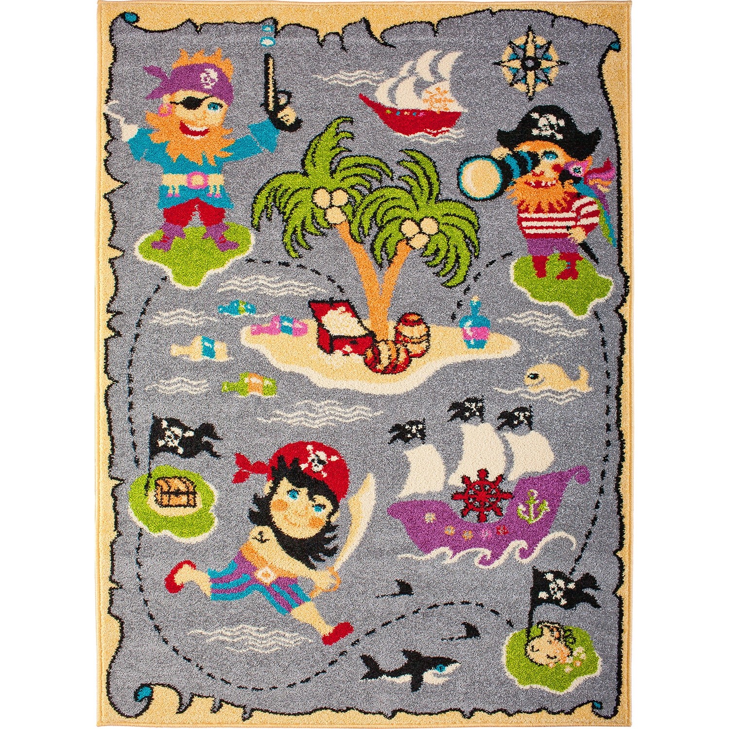 Dywan FUNKY PIRACKI 100 x 170 cm szary