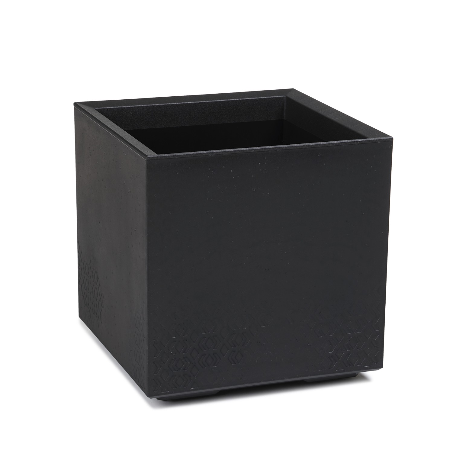 Kwietnik Karo beton czarny - 40 cm