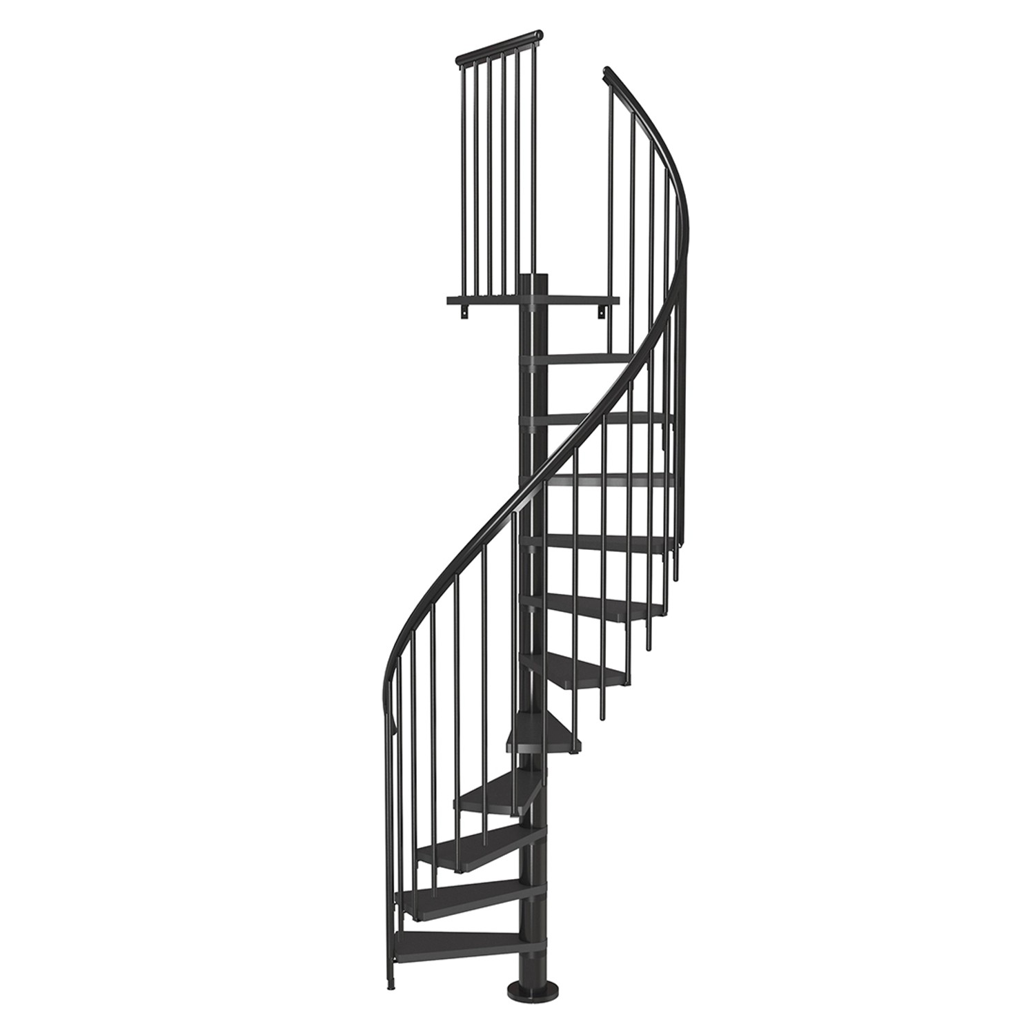 Dolle Schody spiralne Calgary 120 T, 11 stopni+podest, antracyt, wys. 280,8 cm