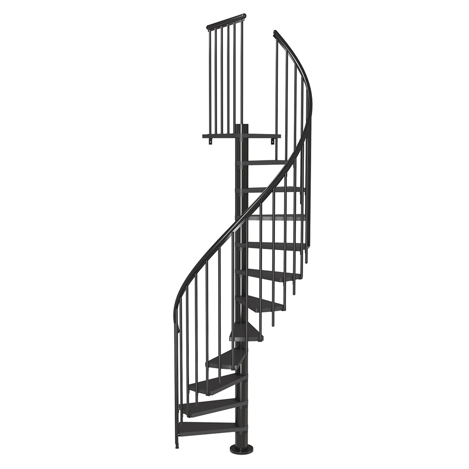 Dolle Schody spiralne Calgary 140 T, 11 stopni+podest, antracyt, wys. 280,8 cm