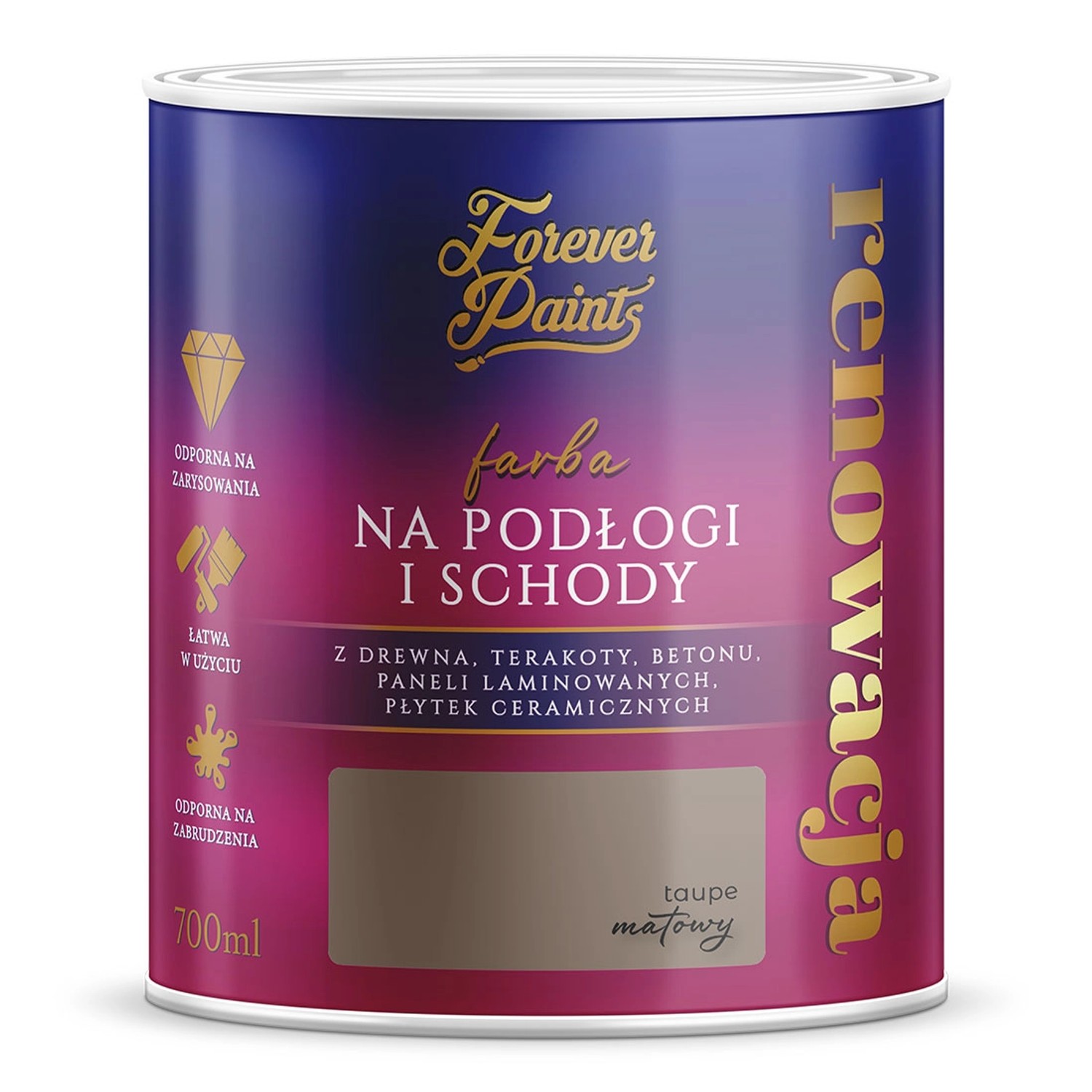 Farba Forever Paints do podłóg i schodów taupe 0,7L