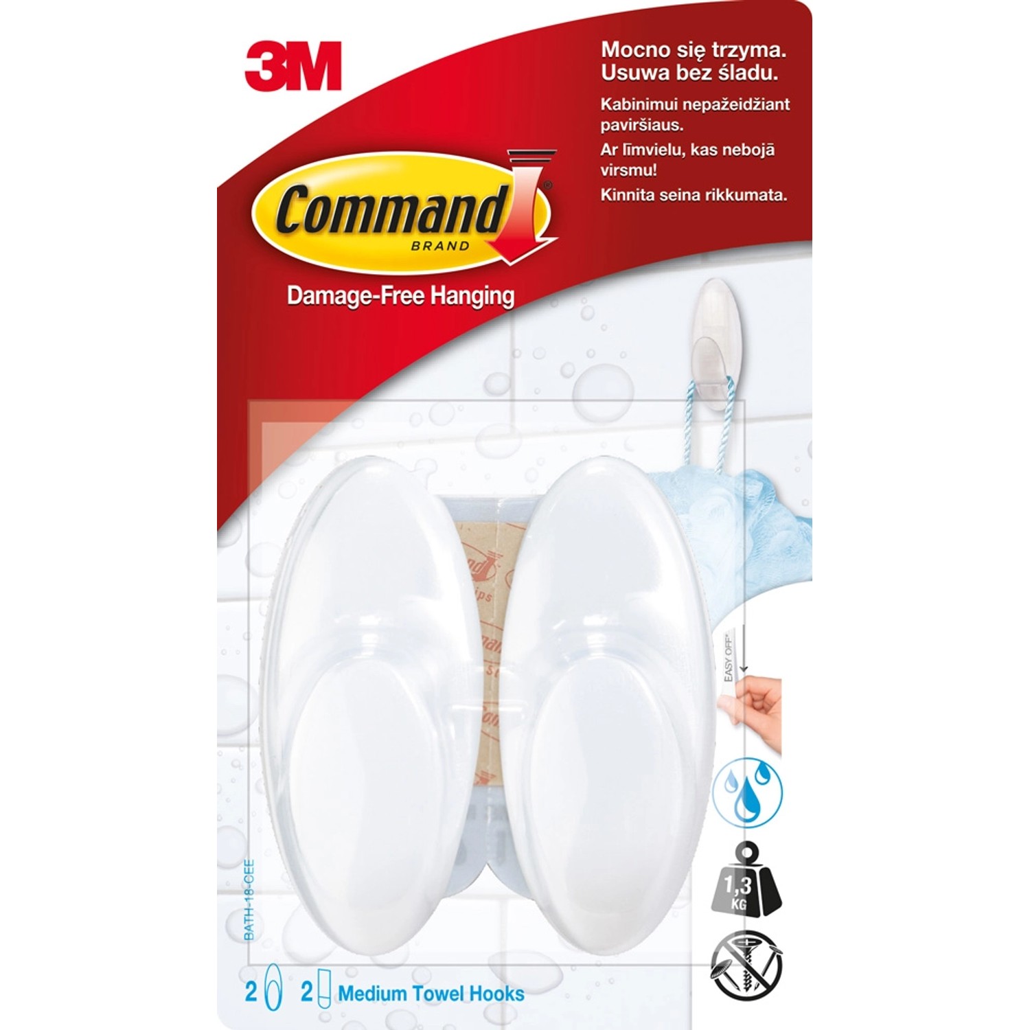 3M Haczyki wielokrotnego użytku Bath Command 2 szt.