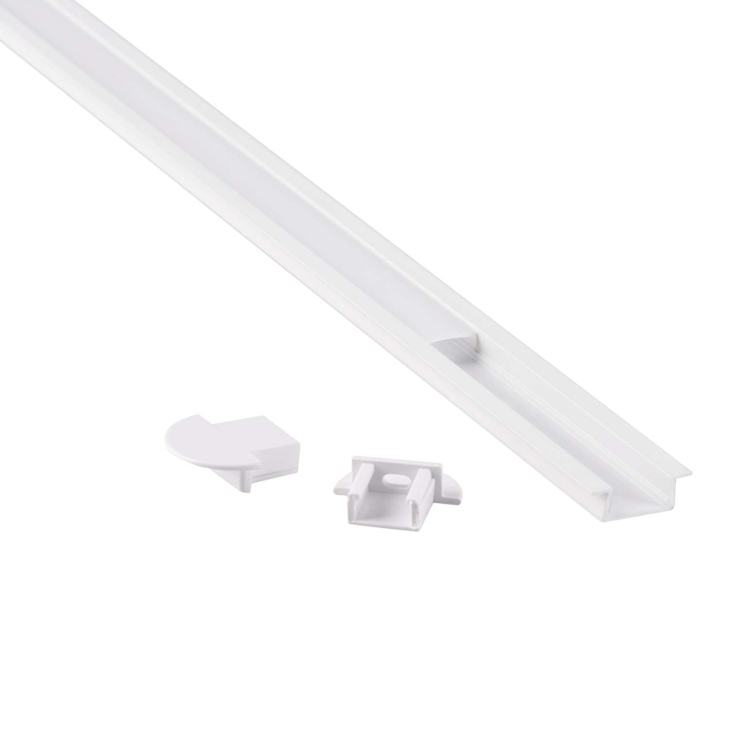 Polux Profil aluminiowy podtynkowy biały 1 m