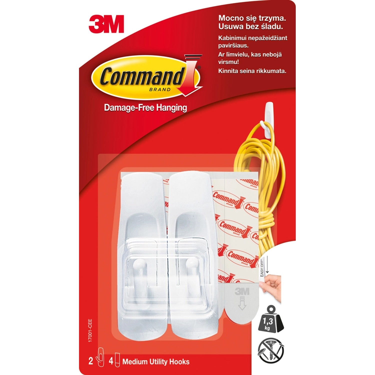 3M Command Haczyk wielokrotnego użytku do 1,3 kg 2 szt.
