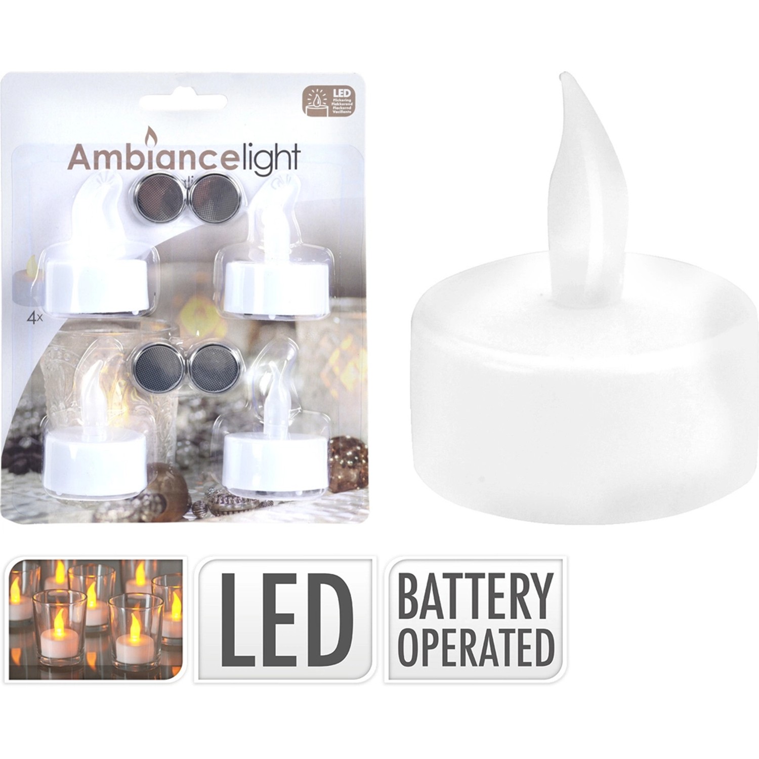Świece Tealights led z baterią 4szt.