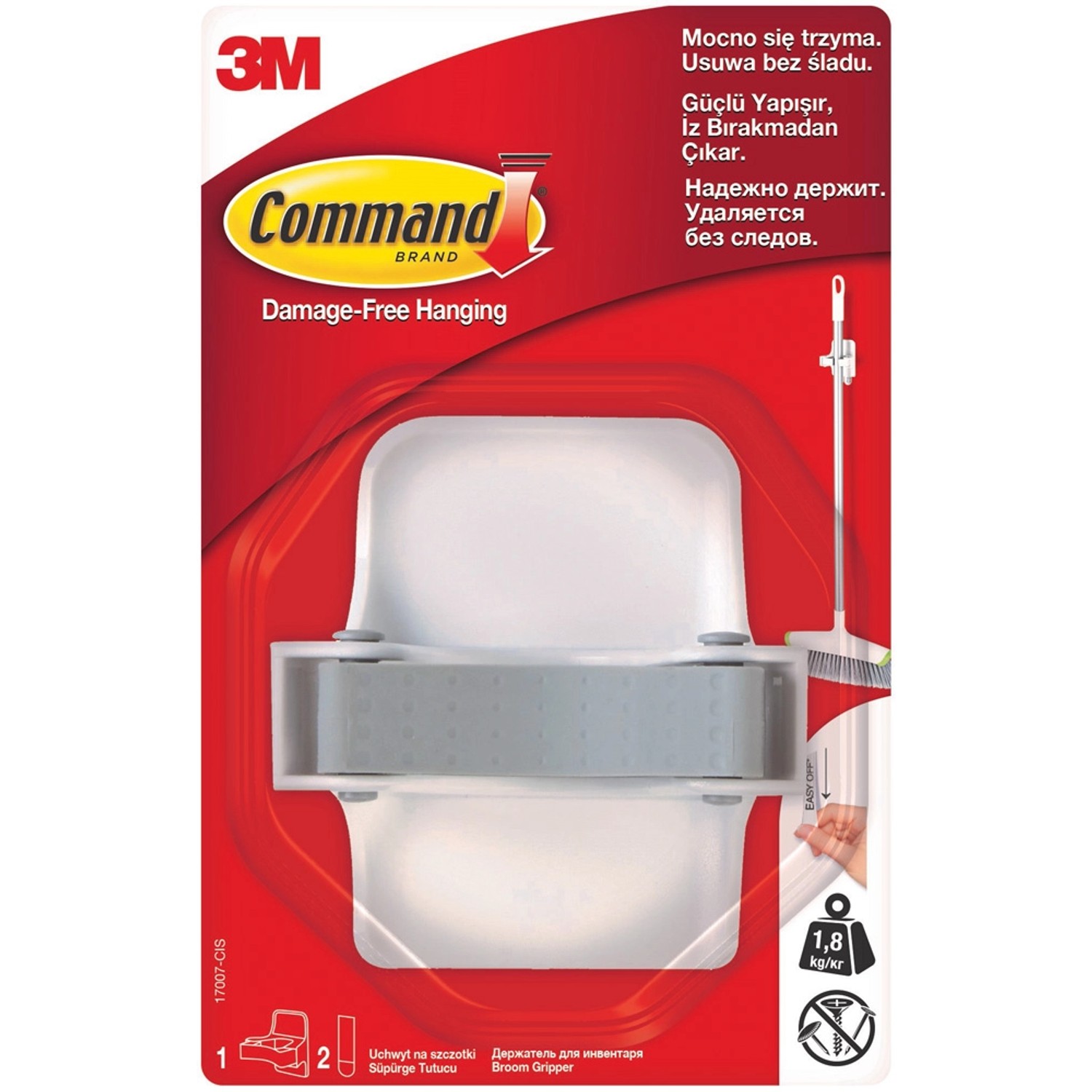 3M Command Uchwyt na szczotki, biały, do 1,3 kg - 1 szt.