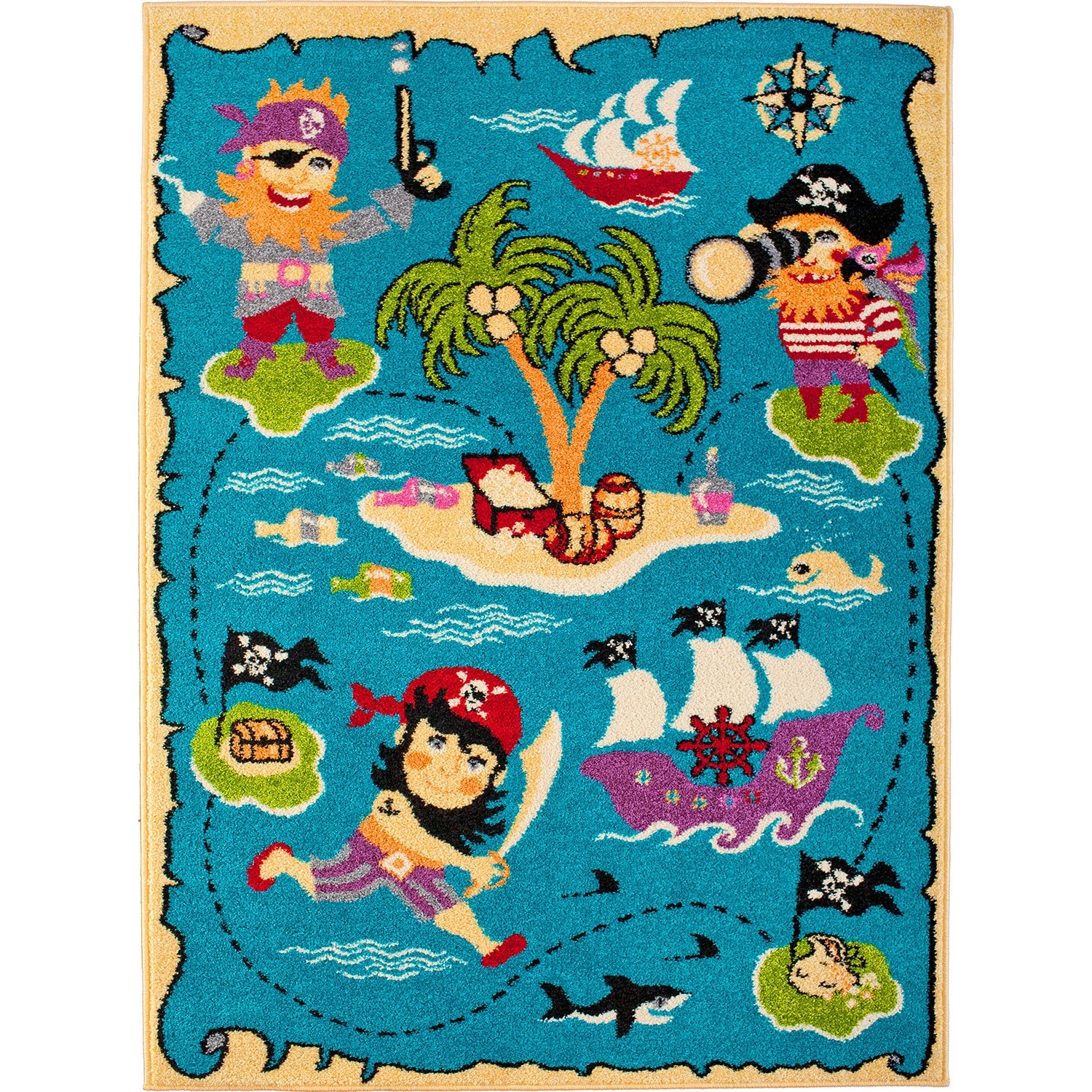 Dywan FUNKY PIRACKI 80 x 120 cm turkus