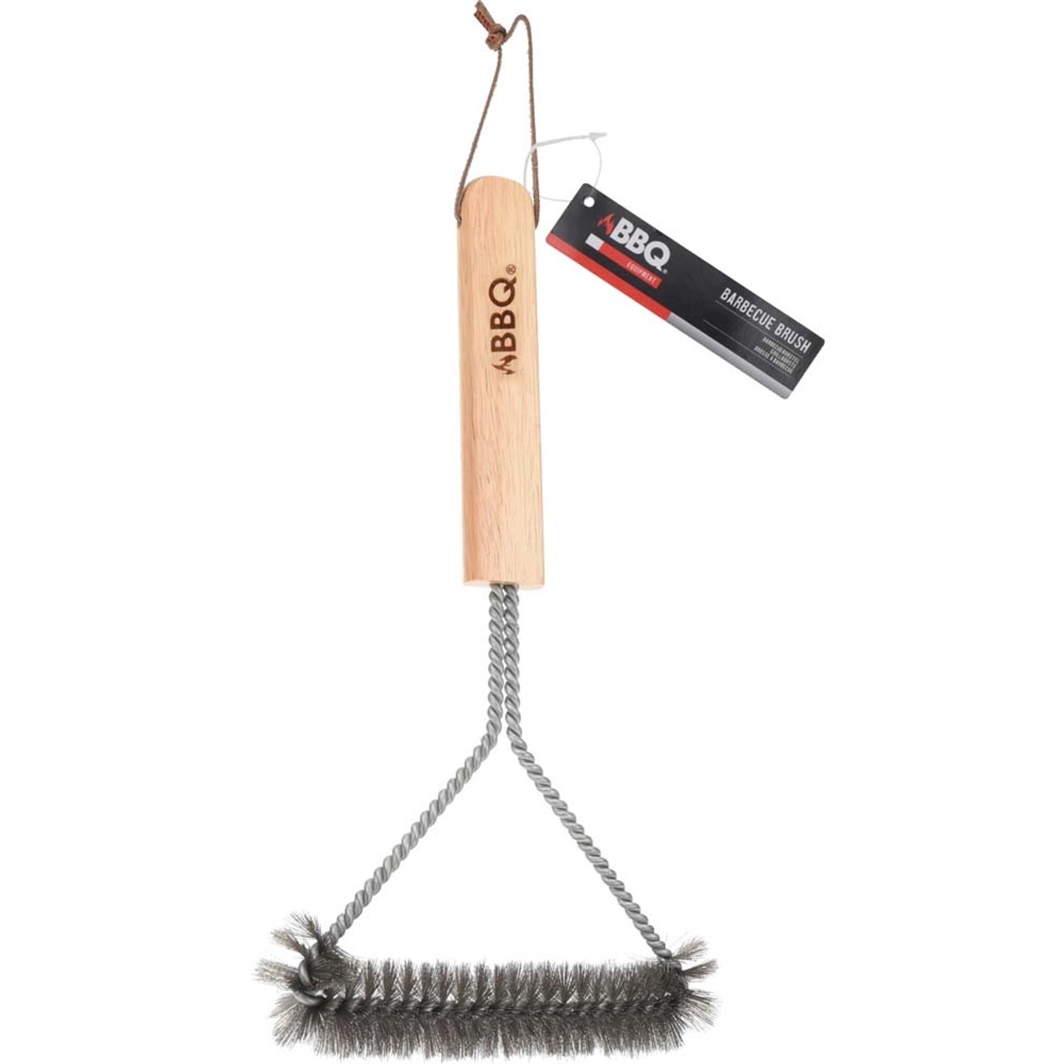 Szczotka do czyszczenia grilla BBQ drewniany uchwyt - 30 x 14 cm