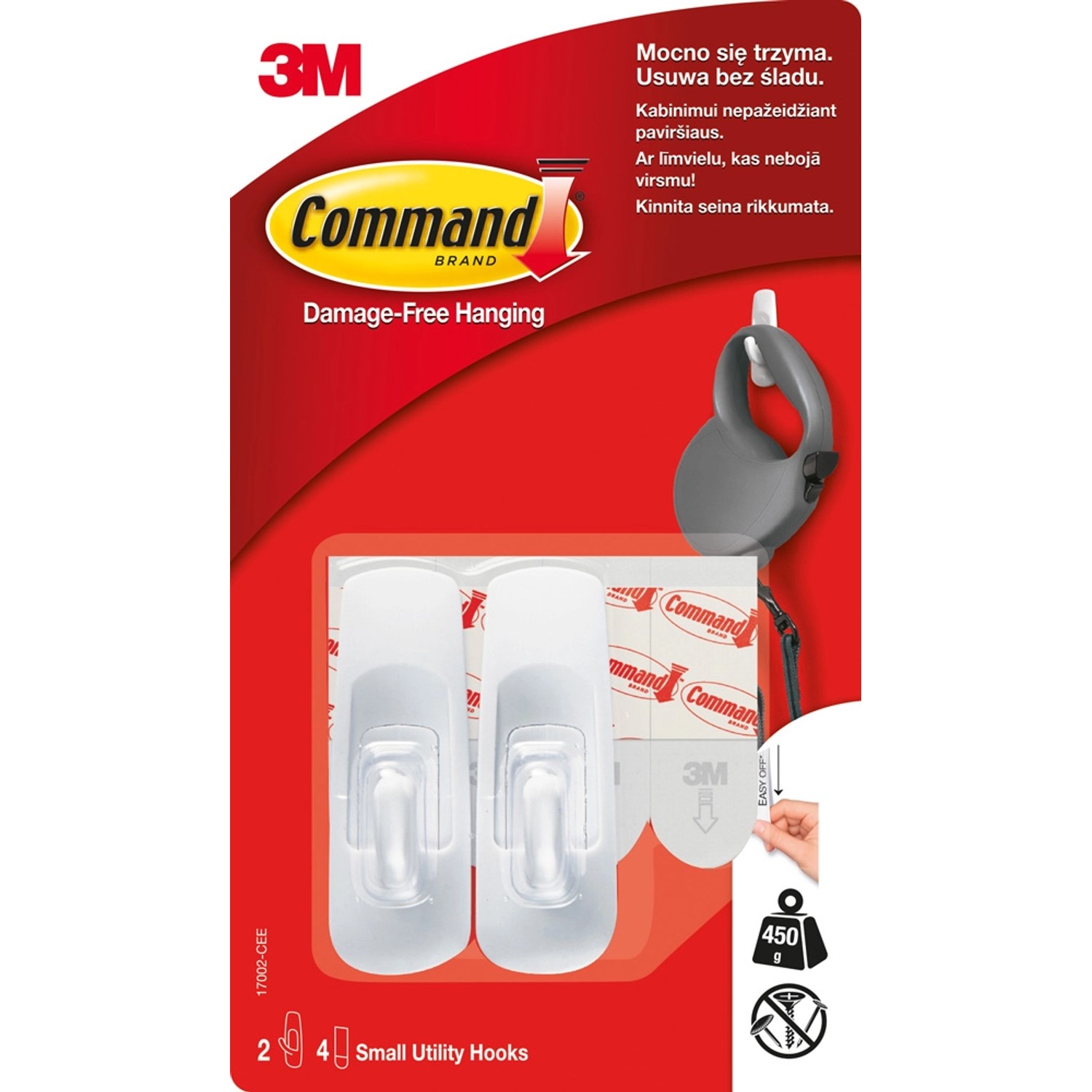 3M Command Haczyk wielokrotnego użytku, mały, biały do 450 g 2 szt.