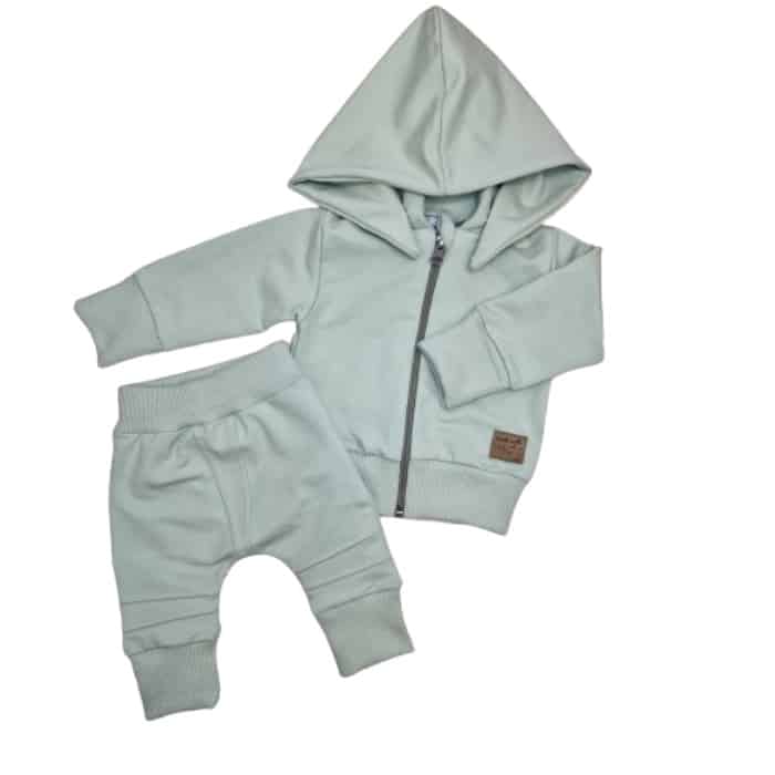 DRES NIEMOWLĘCY 2-CZ BAWEŁNIANY Z ODPINANYM KAPTUREM MINTY GREEN ZZ - 62