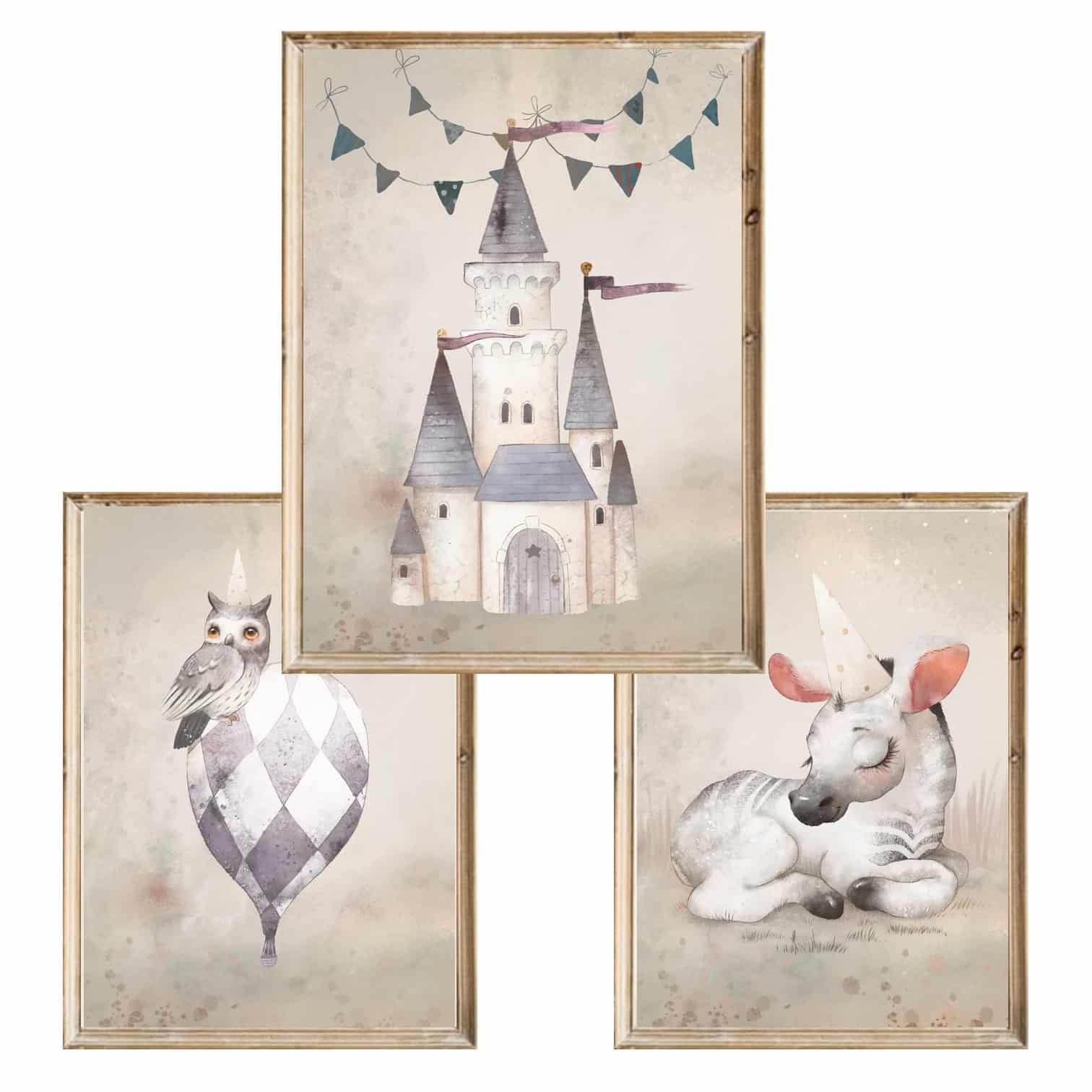 Zestaw trzech plakatów dla dzieci Fairy Land 2 - A4