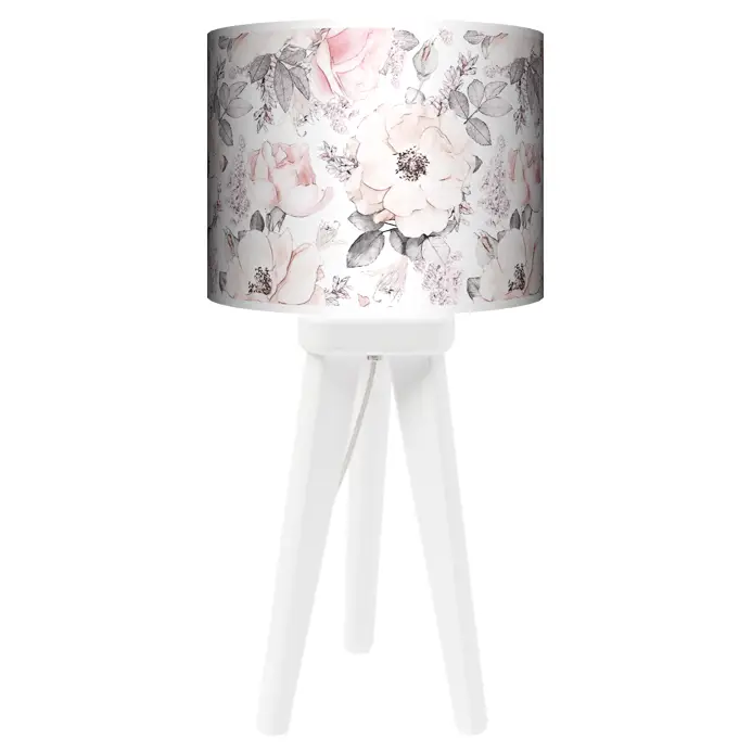 Lampa Trójnóg mała Szare kwiaty kolor podstawy do wyboru FL - wenge