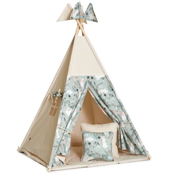 Namiot Tipi + Mata + Poduszki Rabbit - wariant do wyboru FM - Tipi