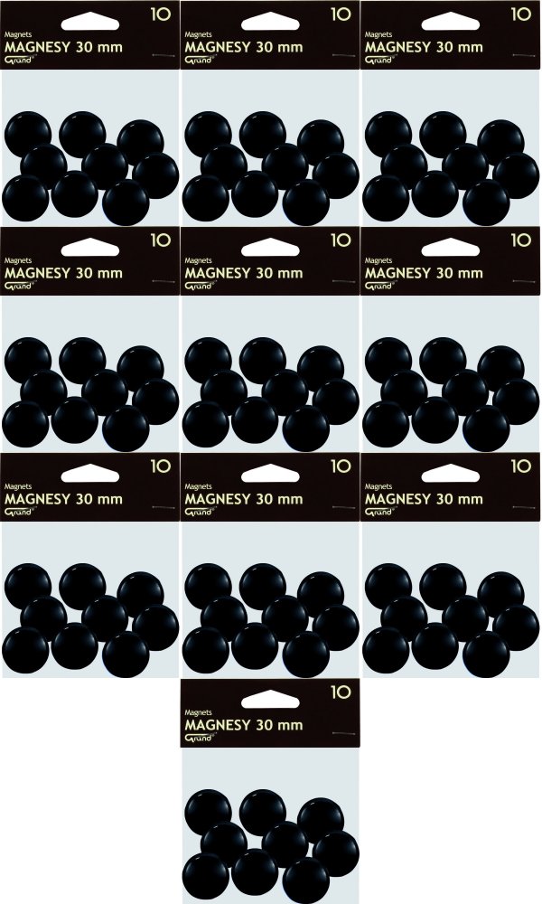 10x Magnesy Grand, 30mm, 10 sztuk, czarny