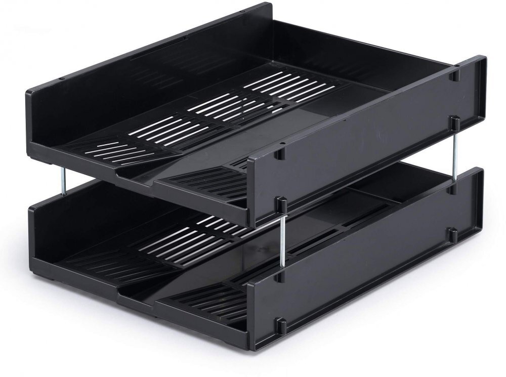 Zestaw: Kuweta na dokumenty Durable Optimo, A4, w pionie, 337x67x255mm, plastikowa, antracytowy + nóżki do półek