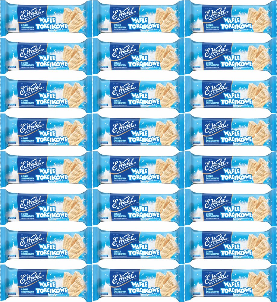 24x Wafelki torcikowe Wedel, śmietankowy, 160g