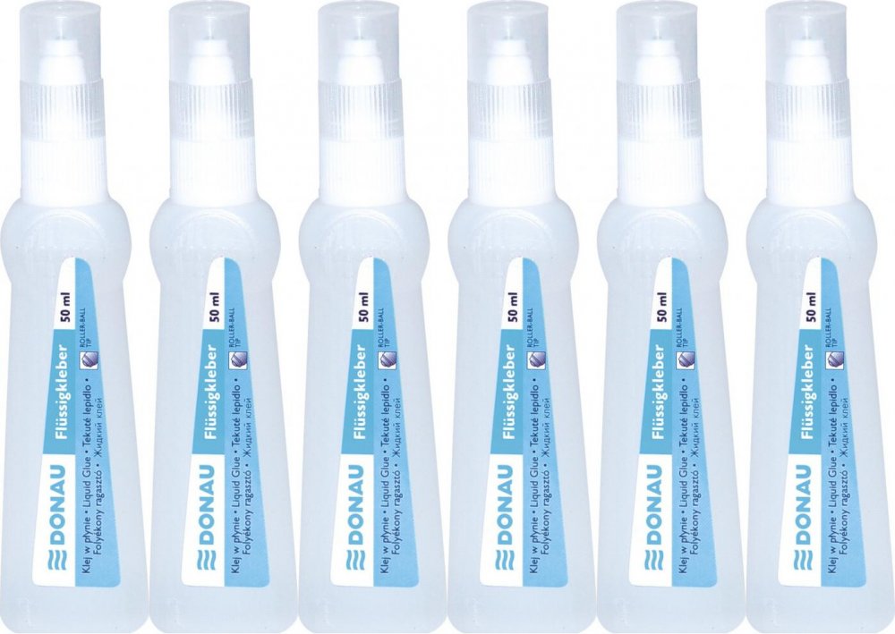 6x Klej Donau Roller, w płynie, z metalową końcówką, 50ml